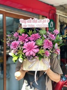 giỏ quà sen đá sinh nhật